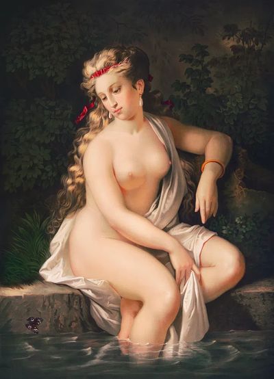 Nude Woman in Water — Fine Art Print. poster print