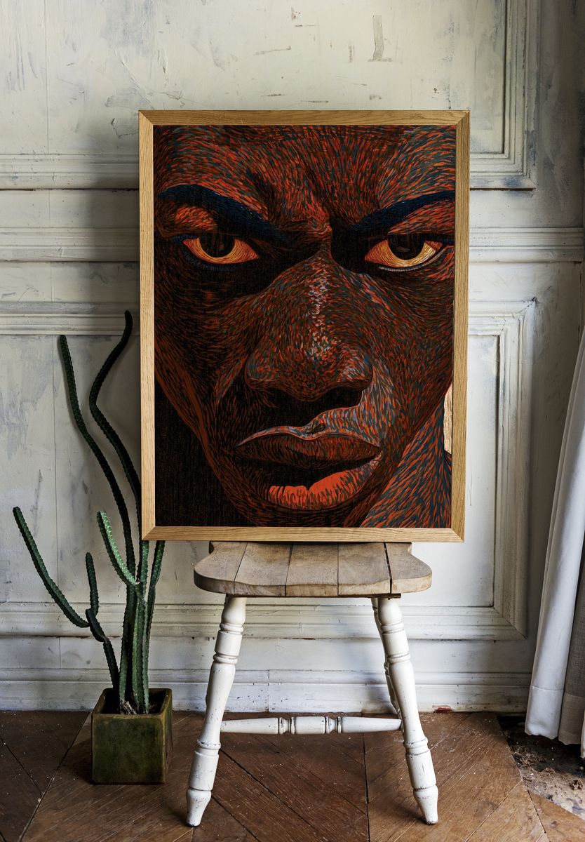Abstract Face Portrait Print. room preview