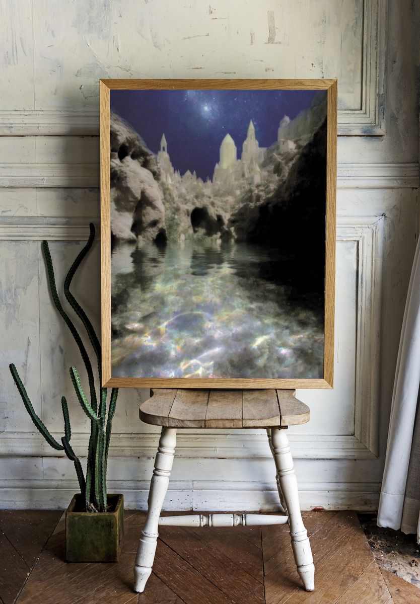 Mystical Underwater City — Fine Art Print. — room view 1