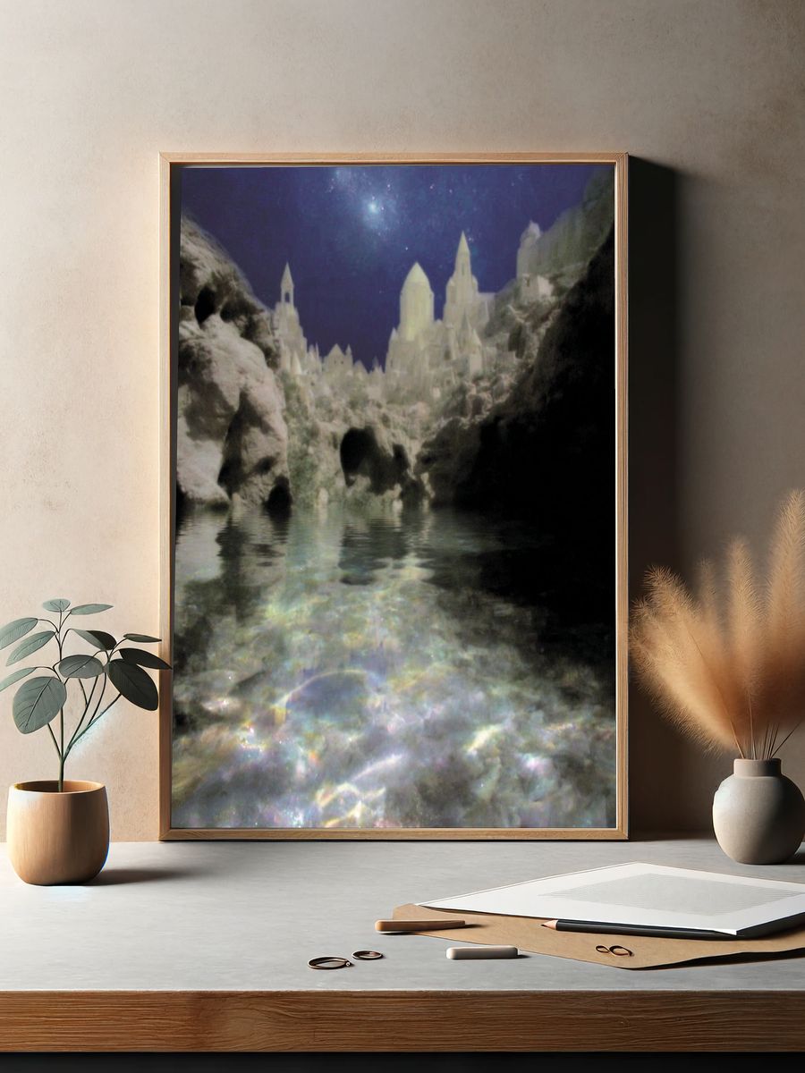 Mystical Underwater City — Fine Art Print. — room view 2