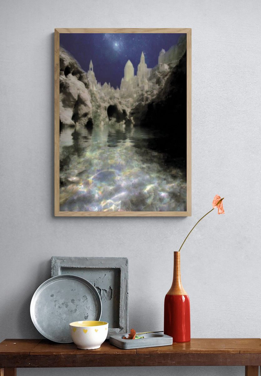 Mystical Underwater City — Fine Art Print. — room view 3