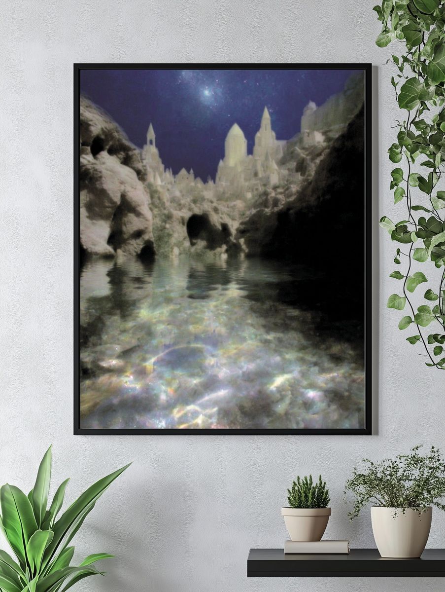 Mystical Underwater City — Fine Art Print. — room view 4