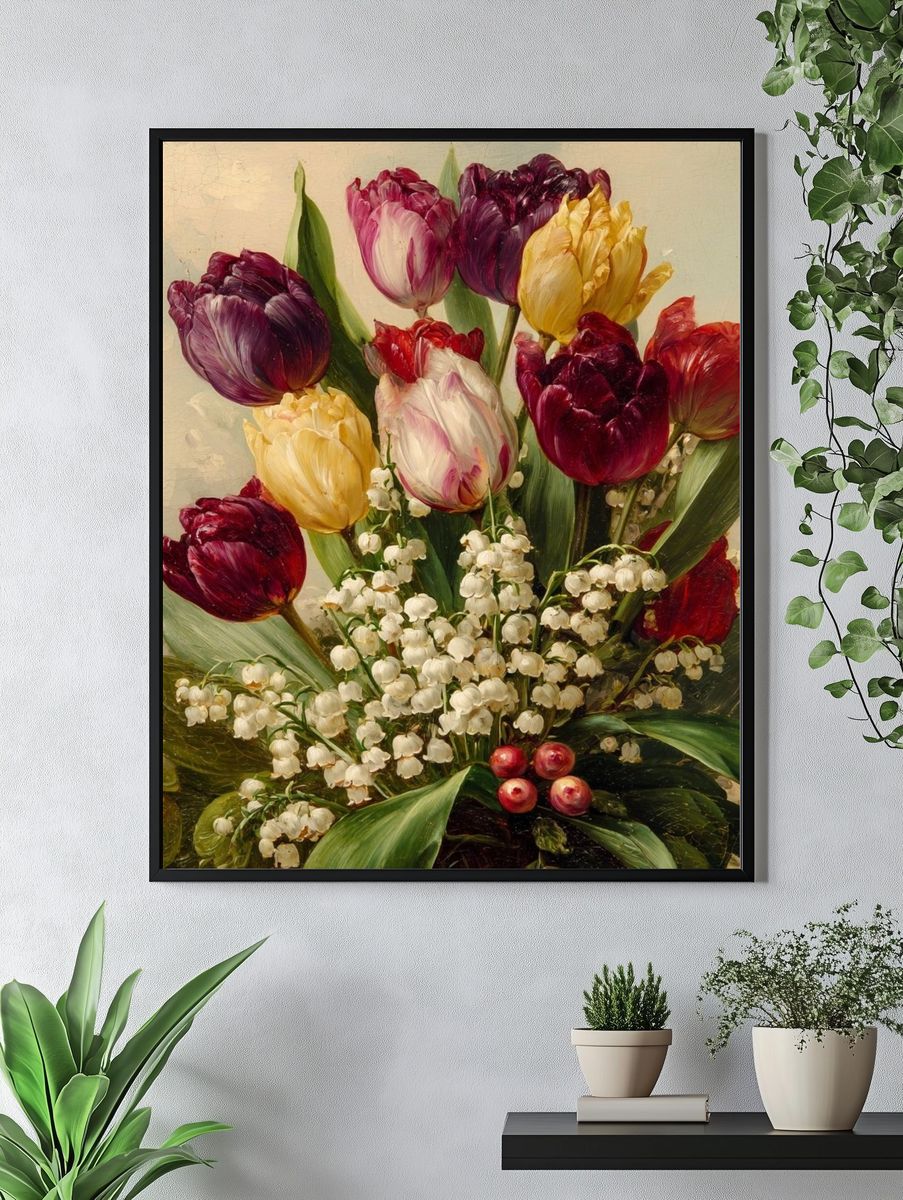 Tulip Bouquet — Fine Art Print. — room view 4