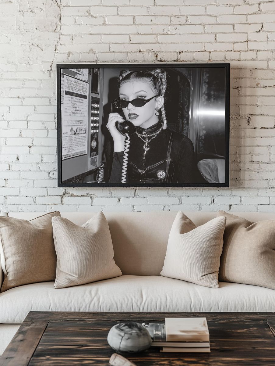 Retro Phone Call Fashion Poster. — room view 1