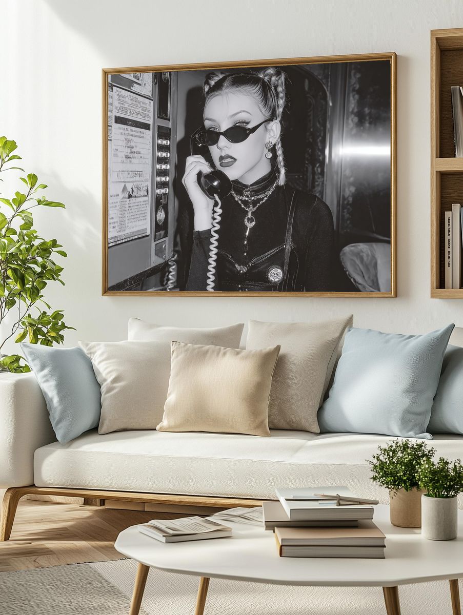 Retro Phone Call Fashion Poster. — room view 2