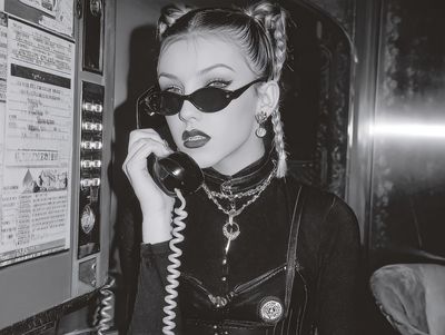 Retro Phone Call Fashion Poster. poster