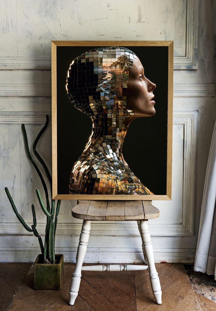 Mosaic Portrait Fine-Art Poster. room preview
