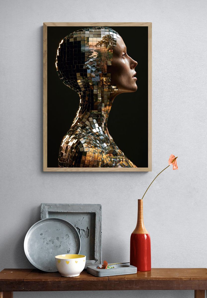 Mosaic Portrait Fine-Art Poster. — room view 3