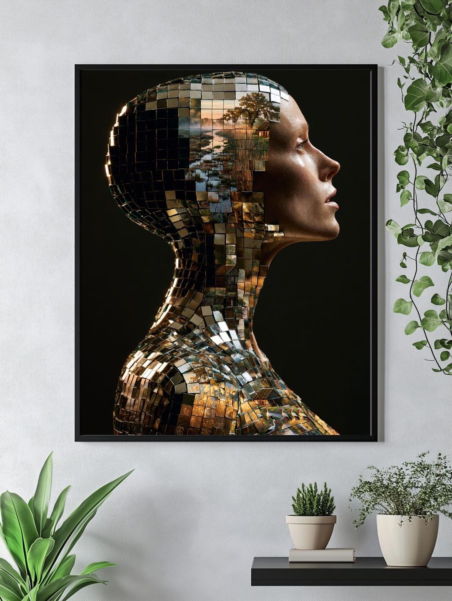 Mosaic Portrait Fine-Art Poster. — room view 4