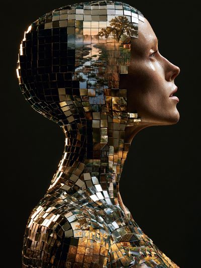 Mosaic Portrait Fine-Art Poster. poster