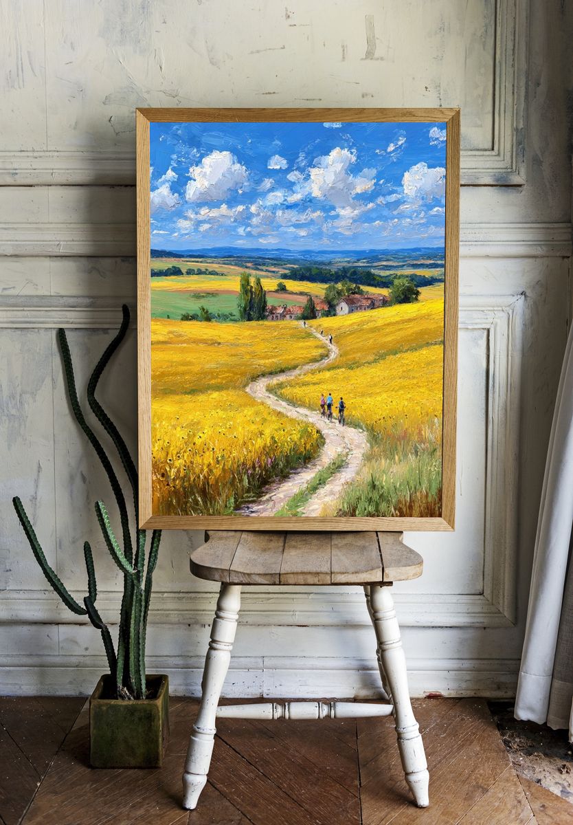 Sunny Meadow Path — Fine Art Print. — room view 1