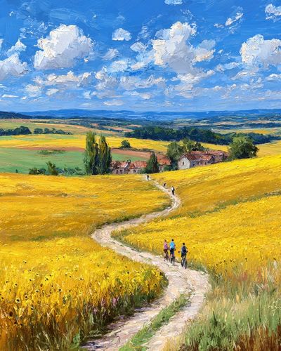 Sunny Meadow Path — Fine Art Print. poster print