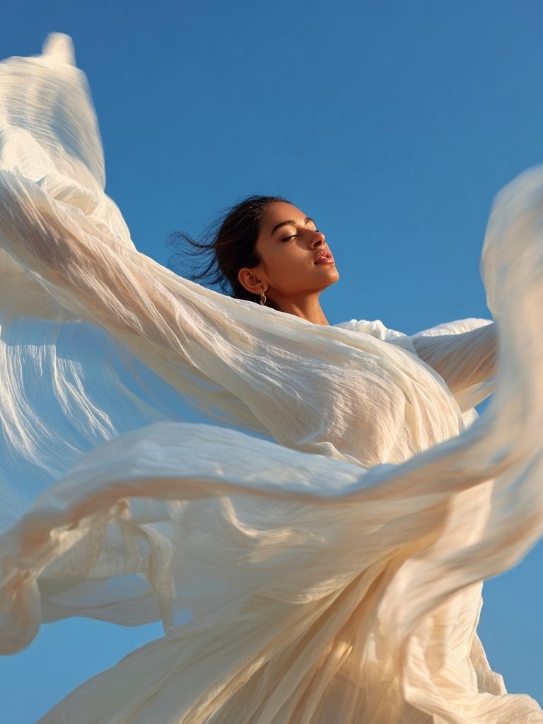 Flowing Silk Portrait Print. poster detail