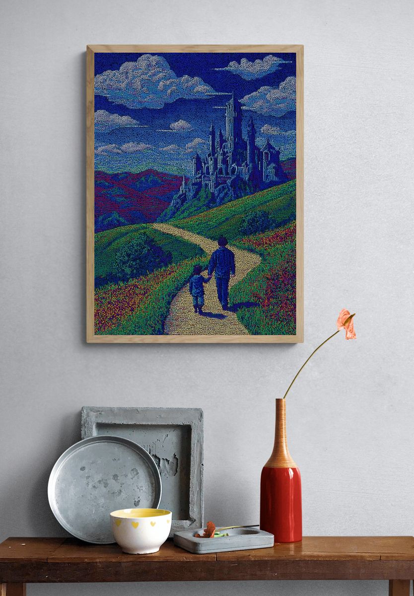 Emerald Path to the Castle Print. — room view 3