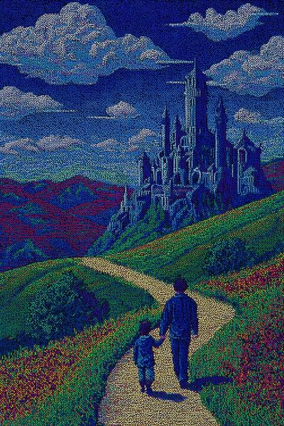 Emerald Path to the Castle Print. poster print