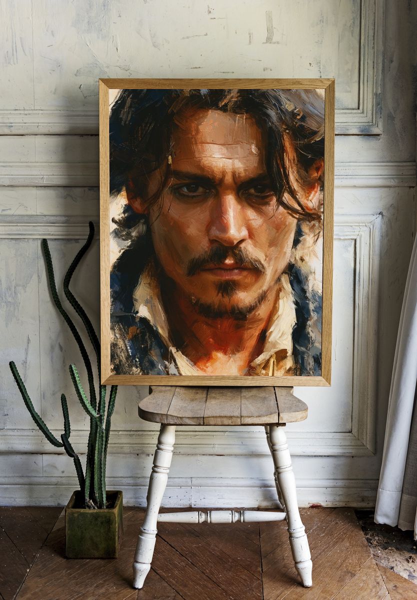 Moody Male Portrait Fine-Art Poster. room preview