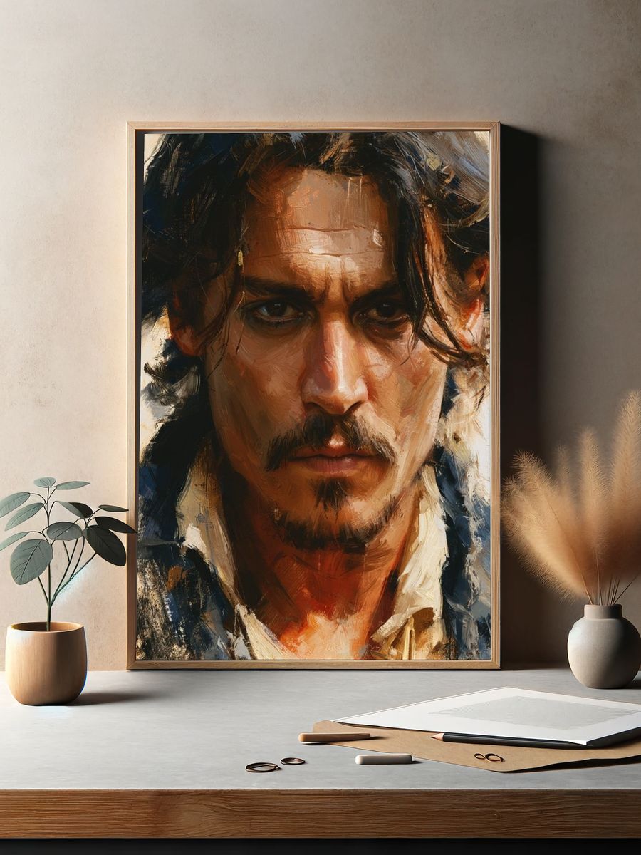 Moody Male Portrait Fine-Art Poster. — room view 2