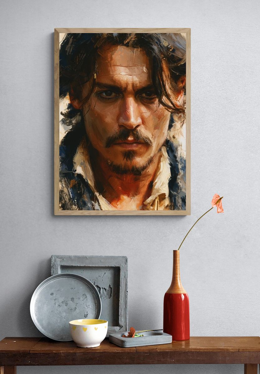 Moody Male Portrait Fine-Art Poster. — room view 3