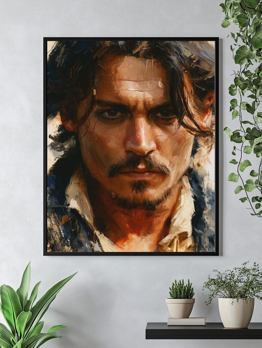 Moody Male Portrait Fine-Art Poster. — room view 4