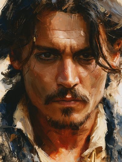 Moody Male Portrait Fine-Art Poster. poster