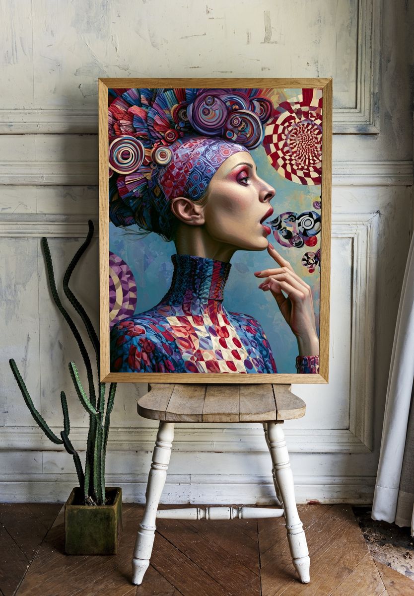 Surreal Fashion Portrait Poster. room preview