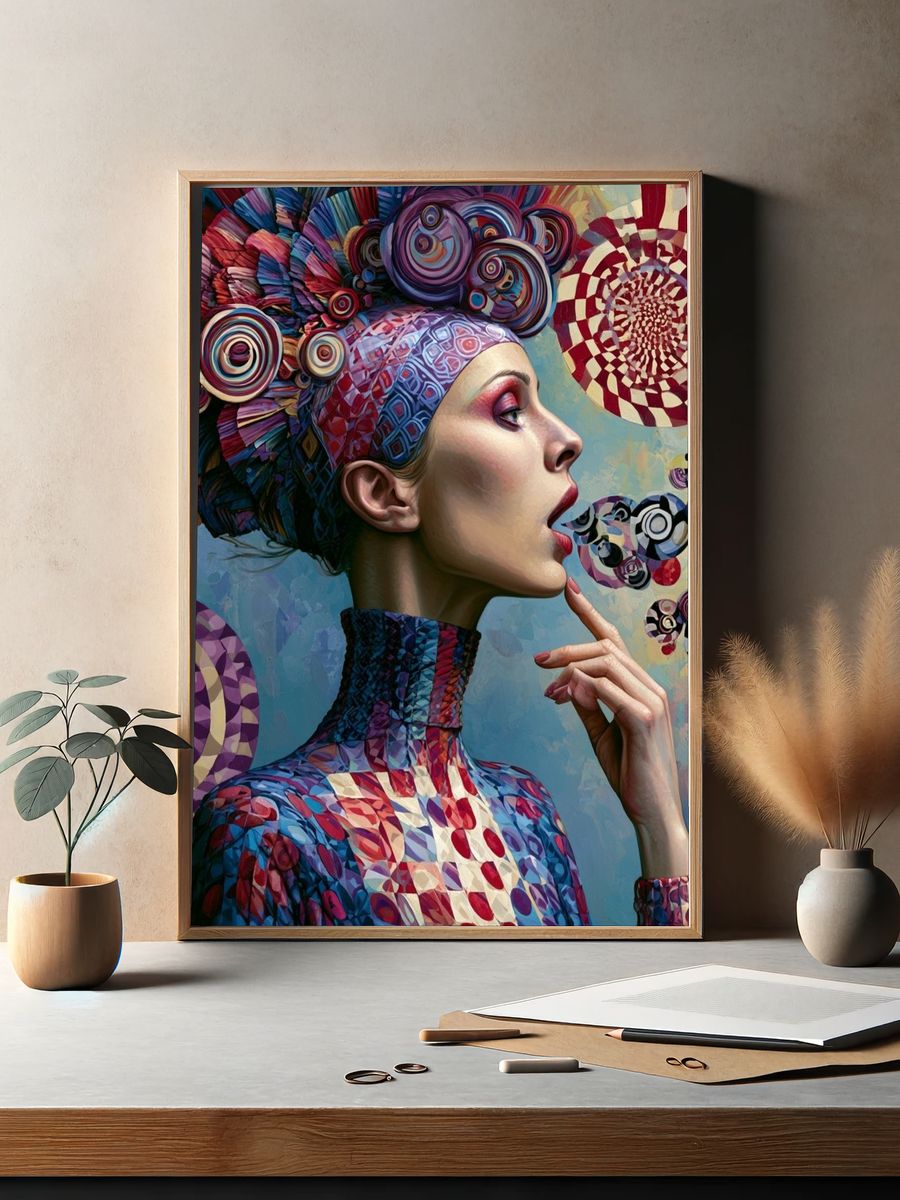 Surreal Fashion Portrait Poster. — room view 2
