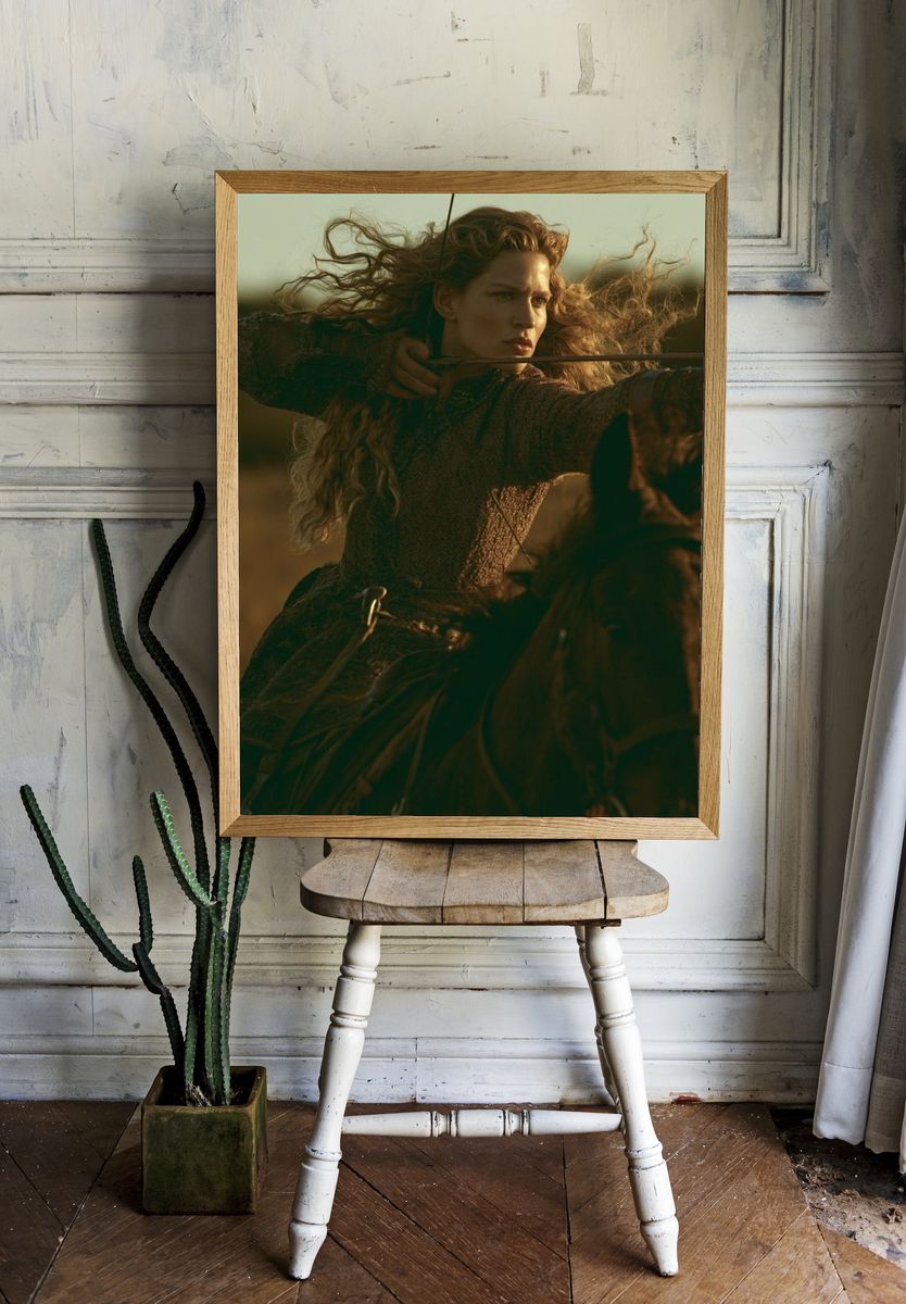 Medieval Archer Portrait Print. room preview