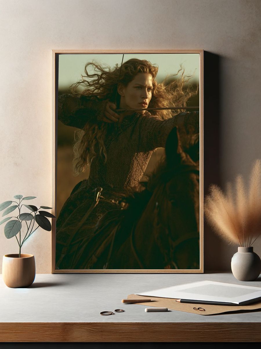 Medieval Archer Portrait Print. — room view 2