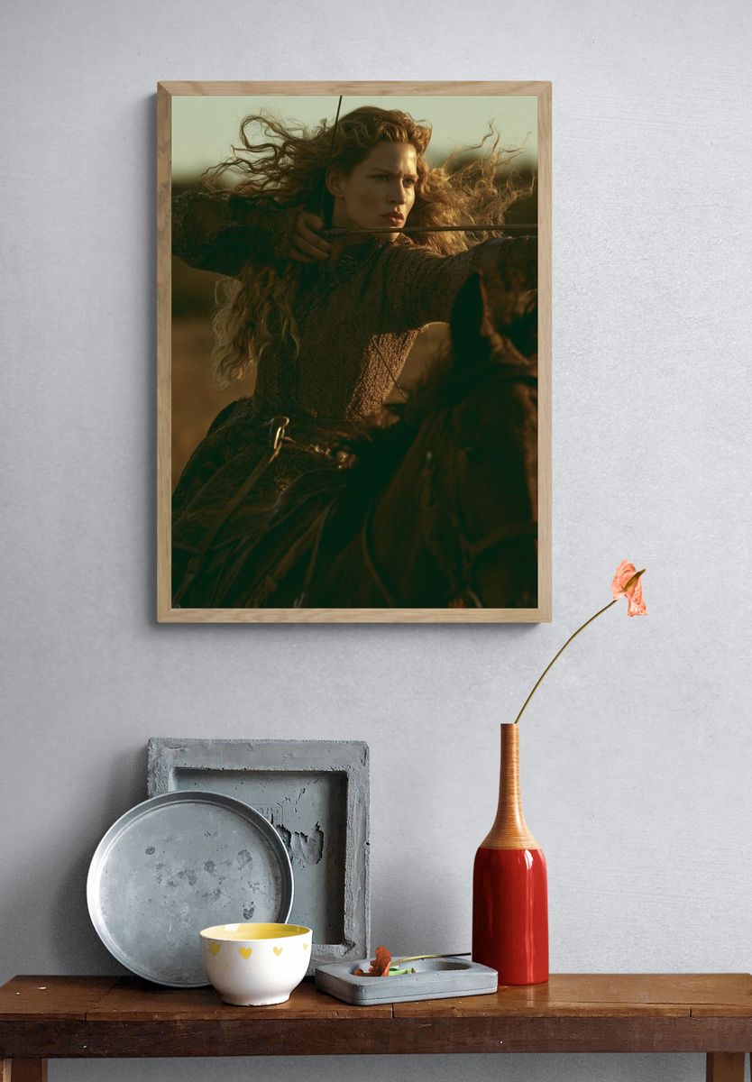 Medieval Archer Portrait Print. — room view 3