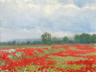 Landscape (1900) impressionism art Lajos. poster