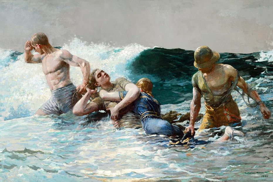 Undertow (1886) Winslow Homer. poster detail