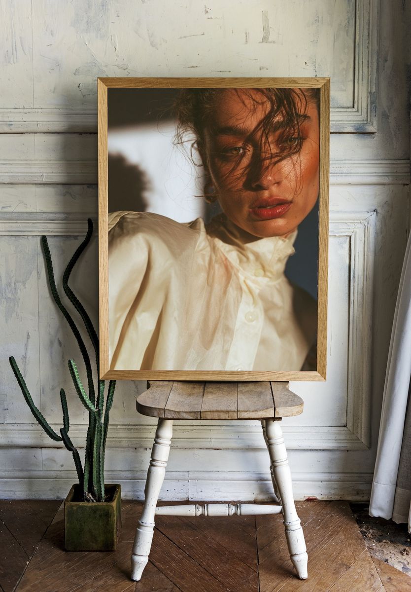 Moody Fashion Portrait Poster. room preview
