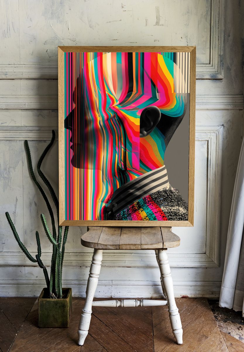 Chromatic Profile Abstract Print. room preview