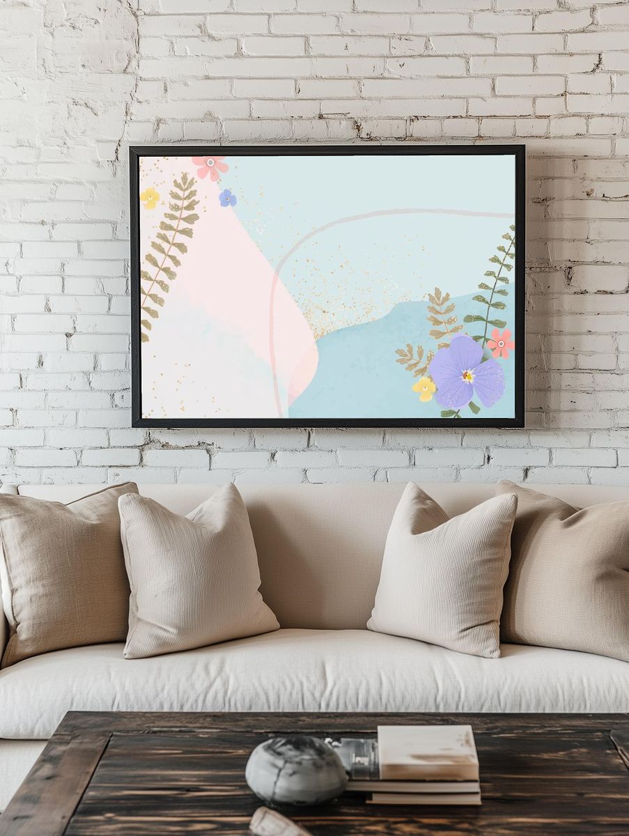 Floral Abstract Art Poster. — room view 1