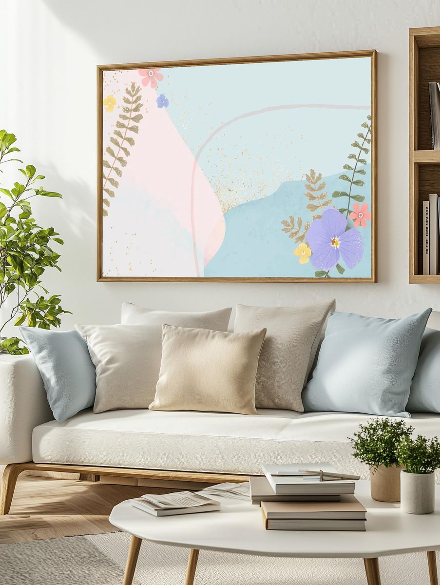 Floral Abstract Art Poster. — room view 2