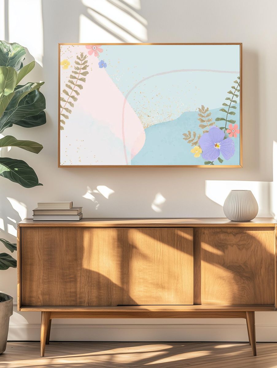 Floral Abstract Art Poster. — room view 3