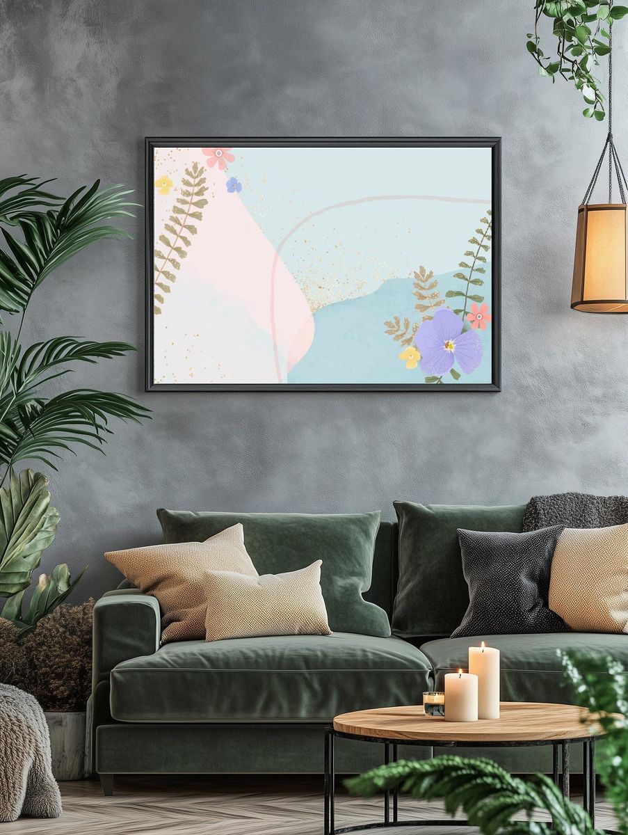 Floral Abstract Art Poster. — room view 4