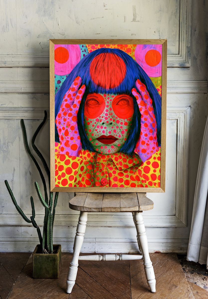 Psychedelic Portrait Pop-Art Poster. room preview
