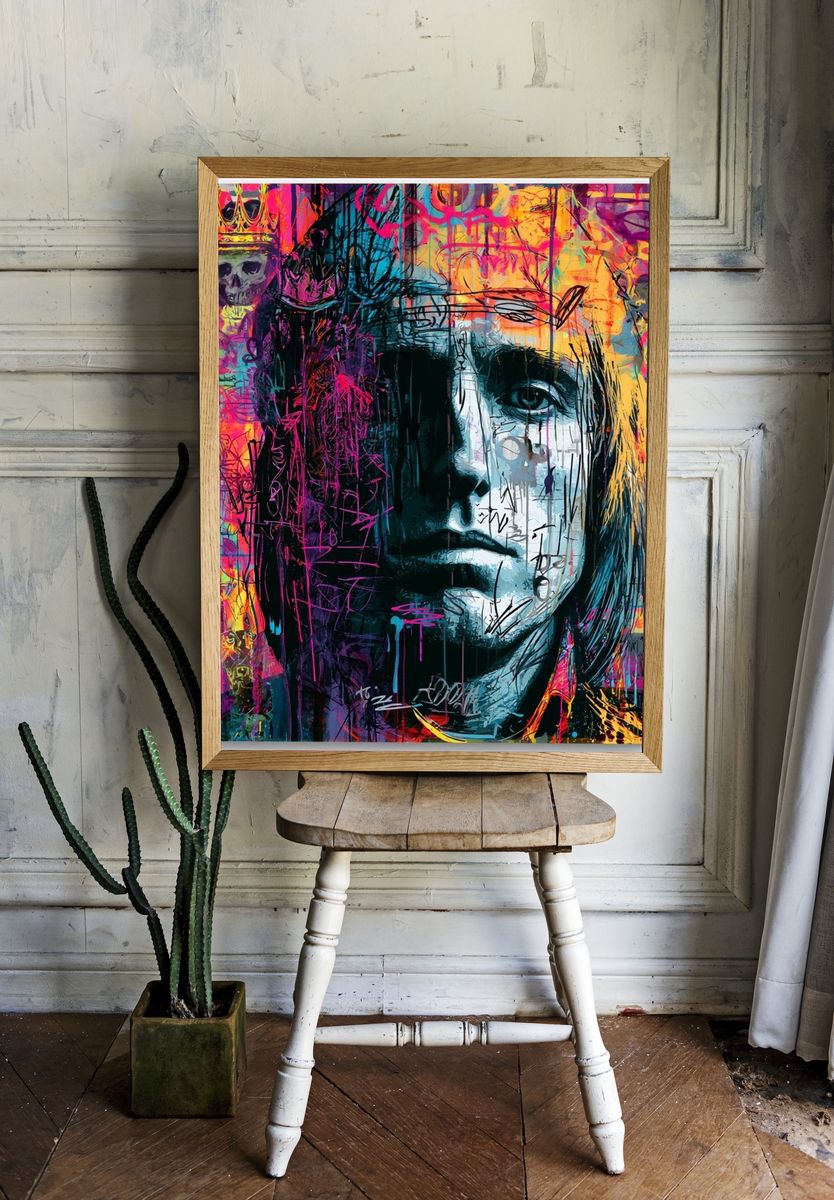 Graffiti Portrait Pop-Art Poster. — room view 1