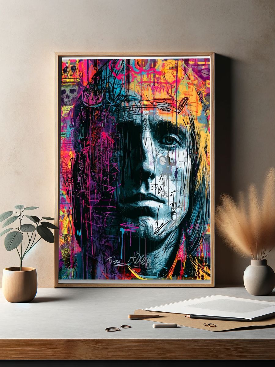 Graffiti Portrait Pop-Art Poster. — room view 2