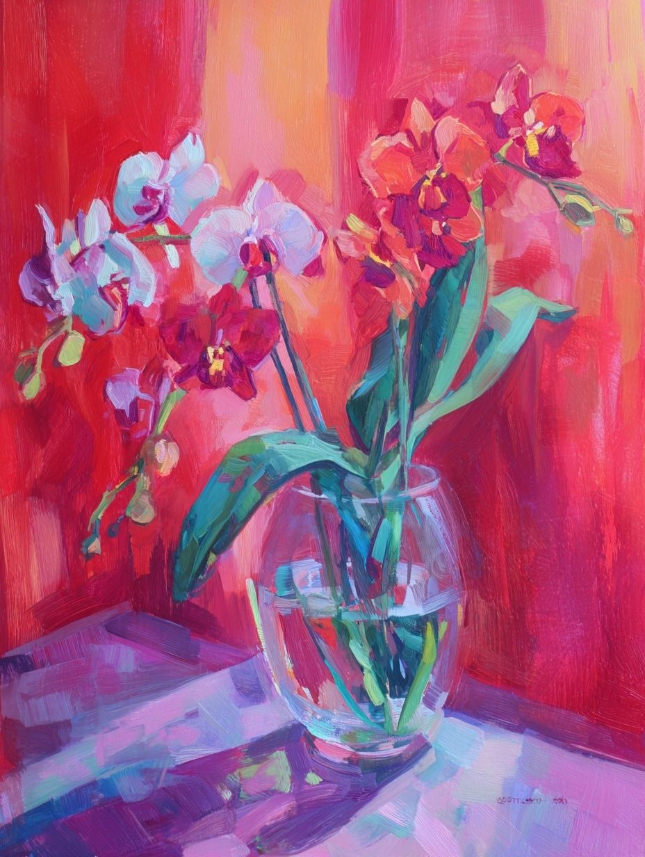 Vibrant Orchid Bouquet — Fine Art Print. poster detail