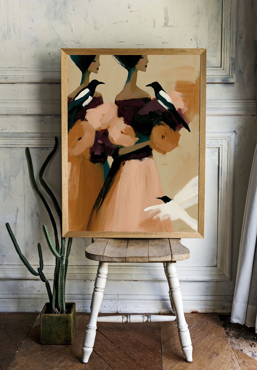 Elegant Bird Portrait Fine-Art Poster. room preview