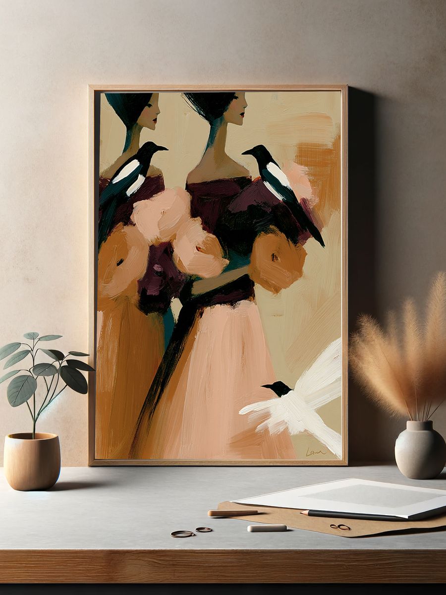 Elegant Bird Portrait Fine-Art Poster. — room view 2