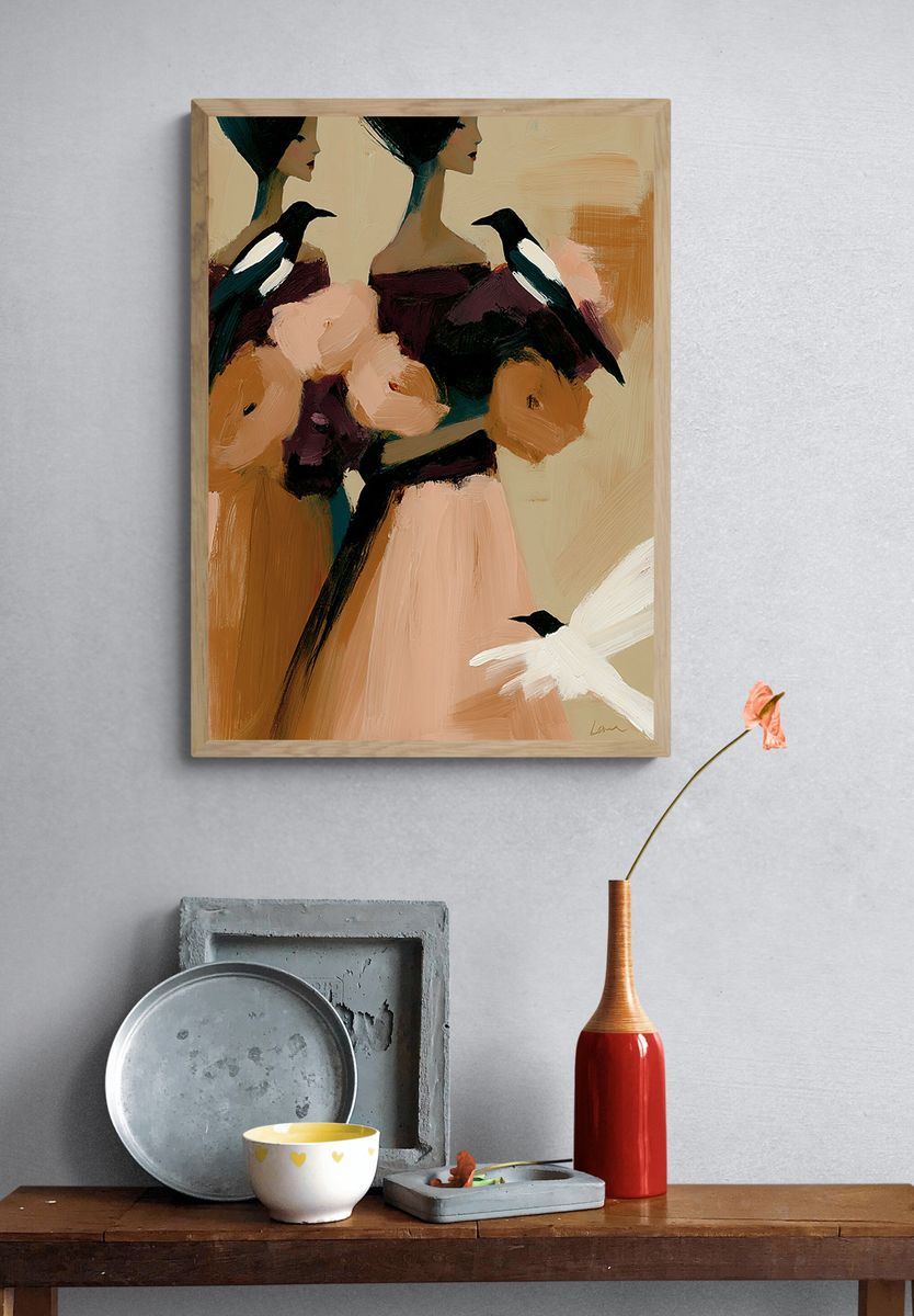 Elegant Bird Portrait Fine-Art Poster. — room view 3
