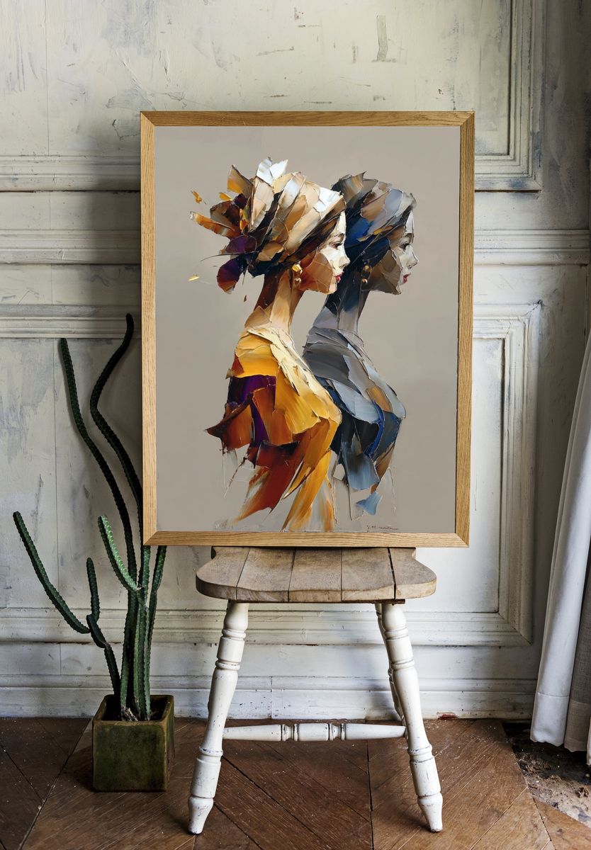 Abstract Women Profile Poster. room preview