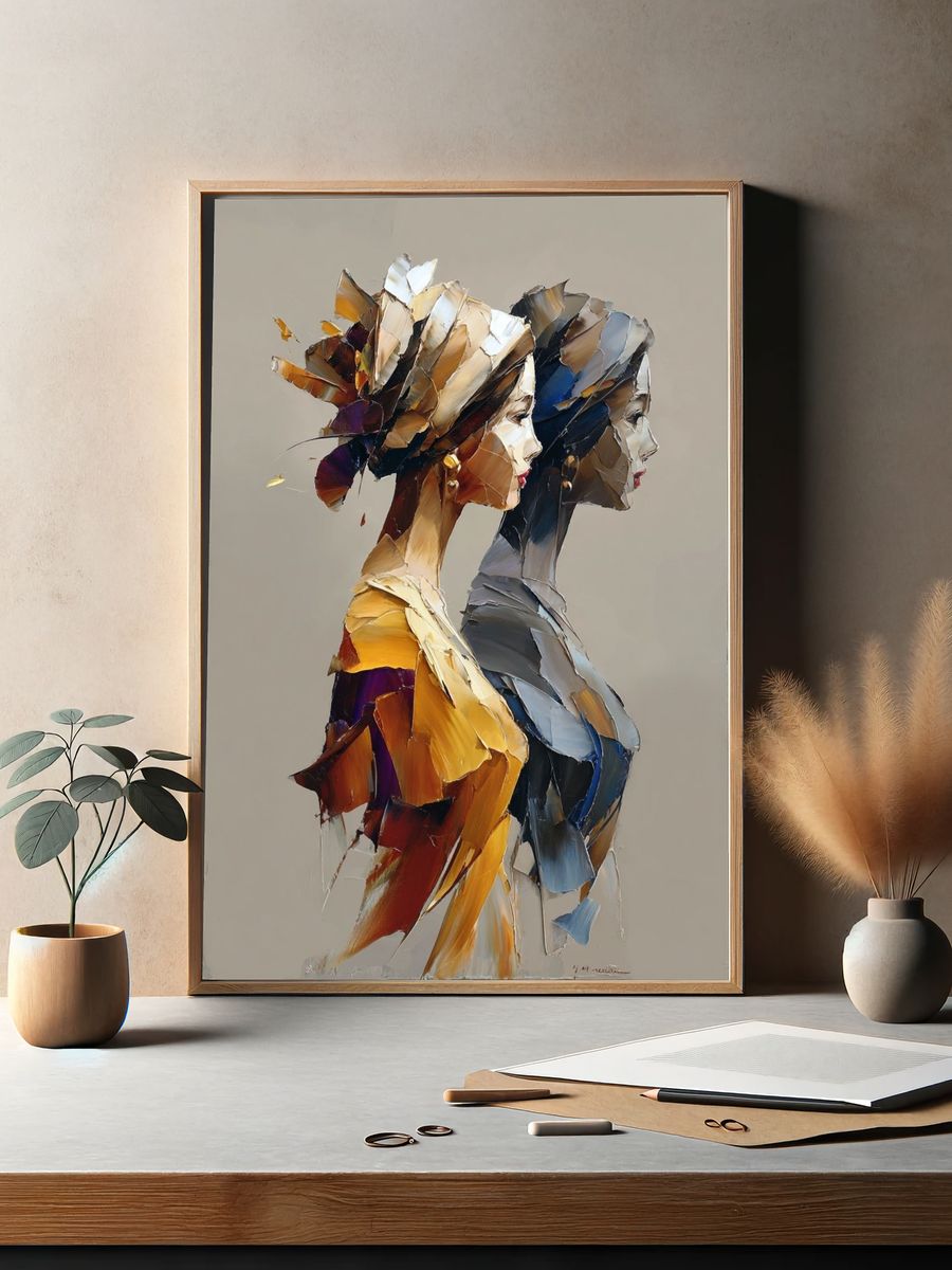Abstract Women Profile Poster. — room view 2