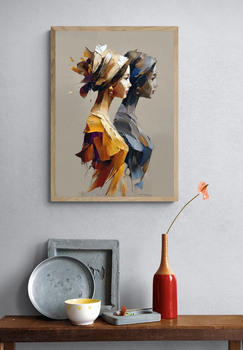 Abstract Women Profile Poster. — room view 3