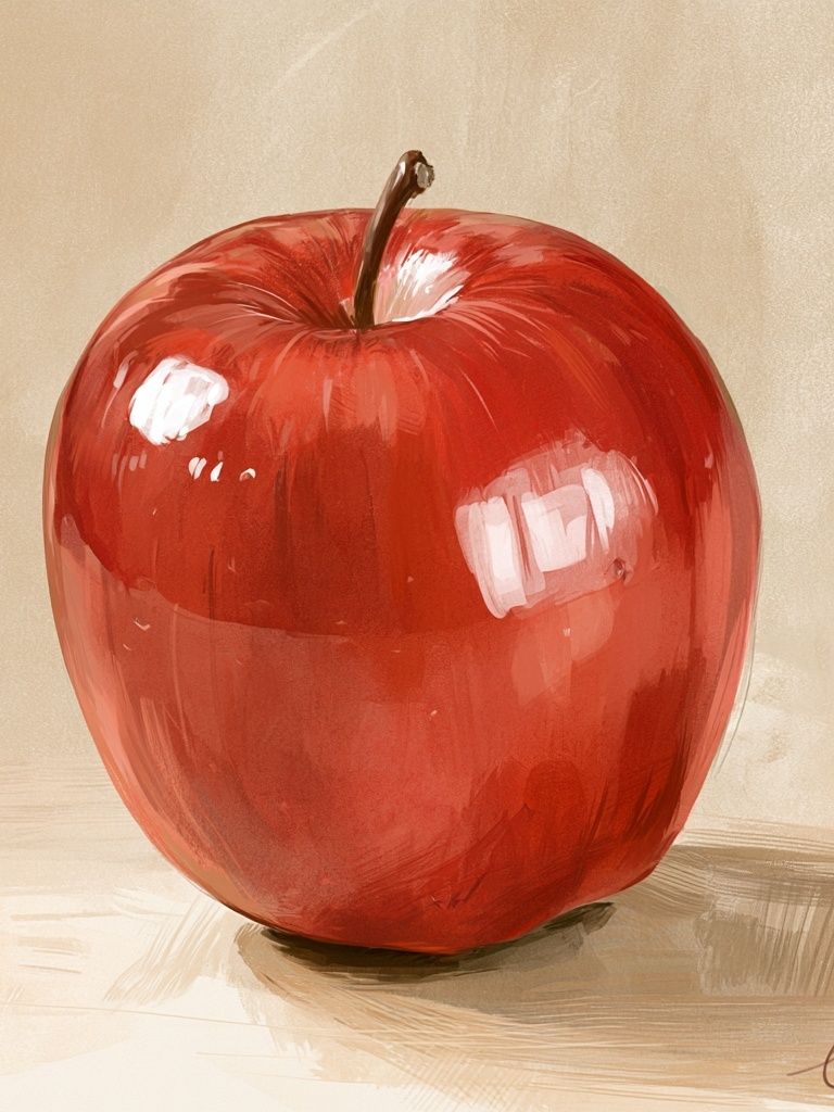 Red Apple Still Life Print. poster — fine-art art