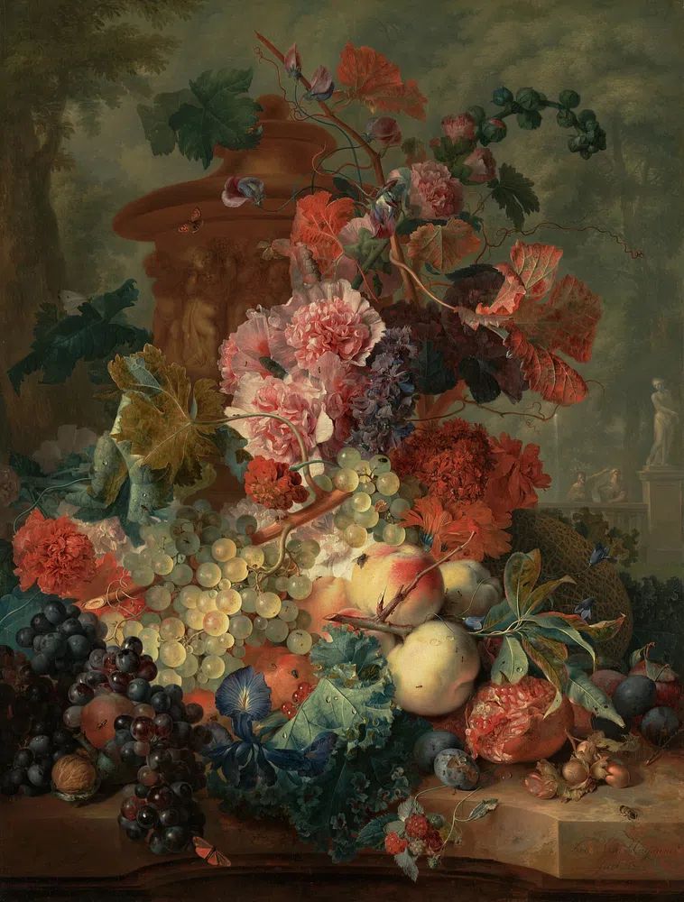 Fruit and Flowers Still Life — Fine Art Print. poster detail