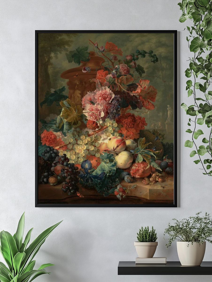 Fruit and Flowers Still Life — Fine Art Print. — room view 4